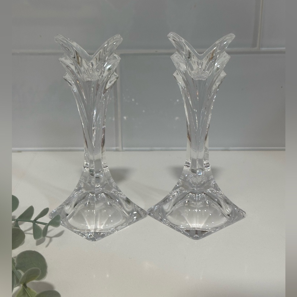 Vintage Mikasa Art Deco Crystal
Candleholder set of two no chips scratches